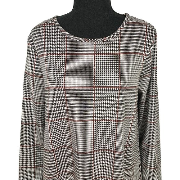 2/$25 - OLIVIA RAE Plaid Houndstooth Long Sleeve Dress - Picture 2 of 9